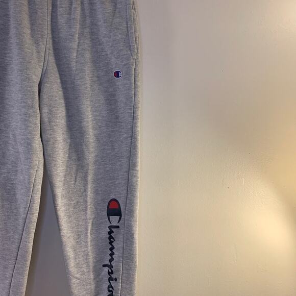 CHAMPION Boy’s Light Grey Logo Sweatpants / Size: Medium - Picture 6 of 13